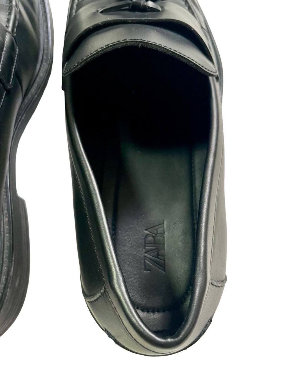 Zara Classic Black Men’s Tassel Loafers Size EU 44/US 10.5 - Picture 3 of 8